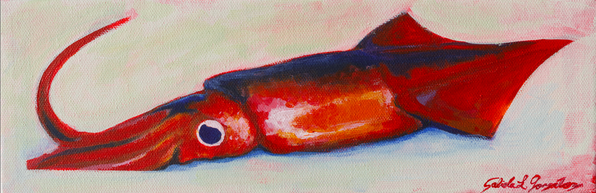 Red Squid Print